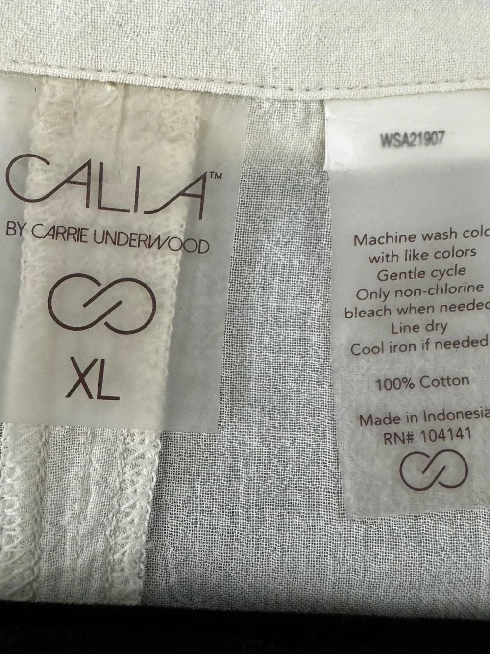CALIA Carrie Underwood Cream Cotton Gauze ShortSleeve Tunic Button Down Shirt XL - Picture 6 of 9